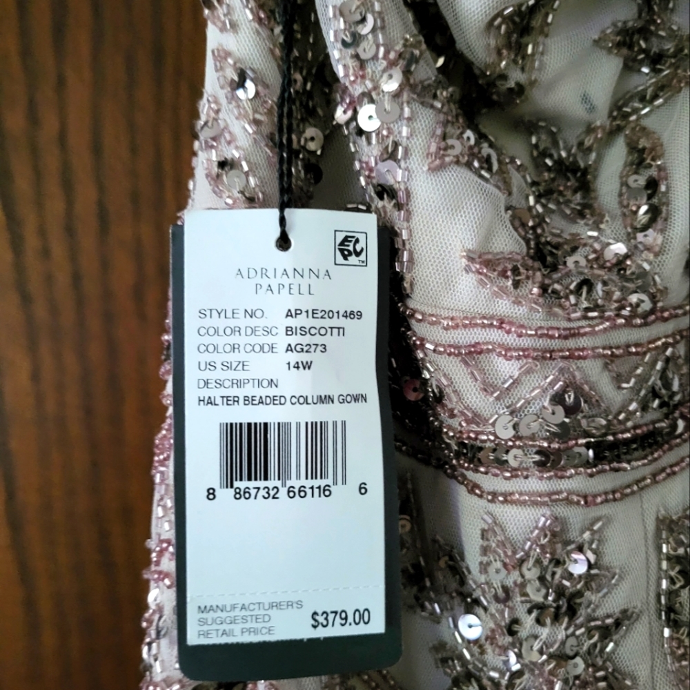 Adriana Papell Beaded Gown NWT